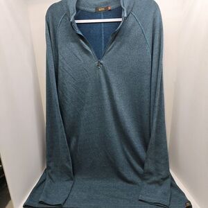 Agave Men's Size 2XLT Heathered Blue Long‎ Sleeve Pullover V-Neck Super Soft